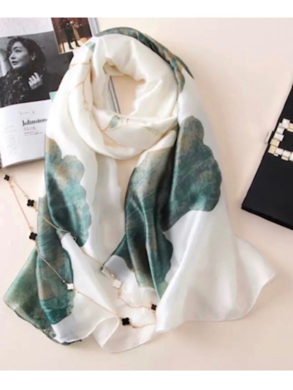 NWT SILK SCARF LUXURY STYLE STOLES WOMEN HEADBAND BAND STOLEN SHAWL PASHMINA